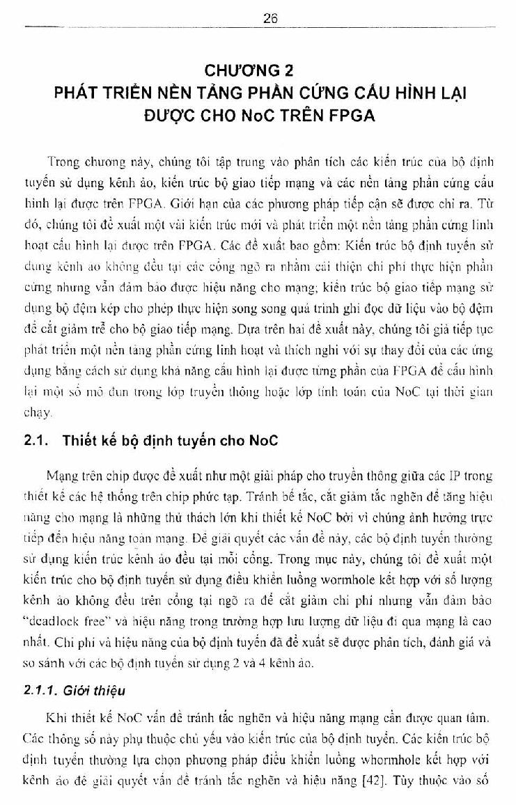 Nghiên cứu và thực hiện kiến trúc mạng trên chíp trên FPGA: Báo cáo tổng kết đề tài khoa học và công nghệ cấp Trường
