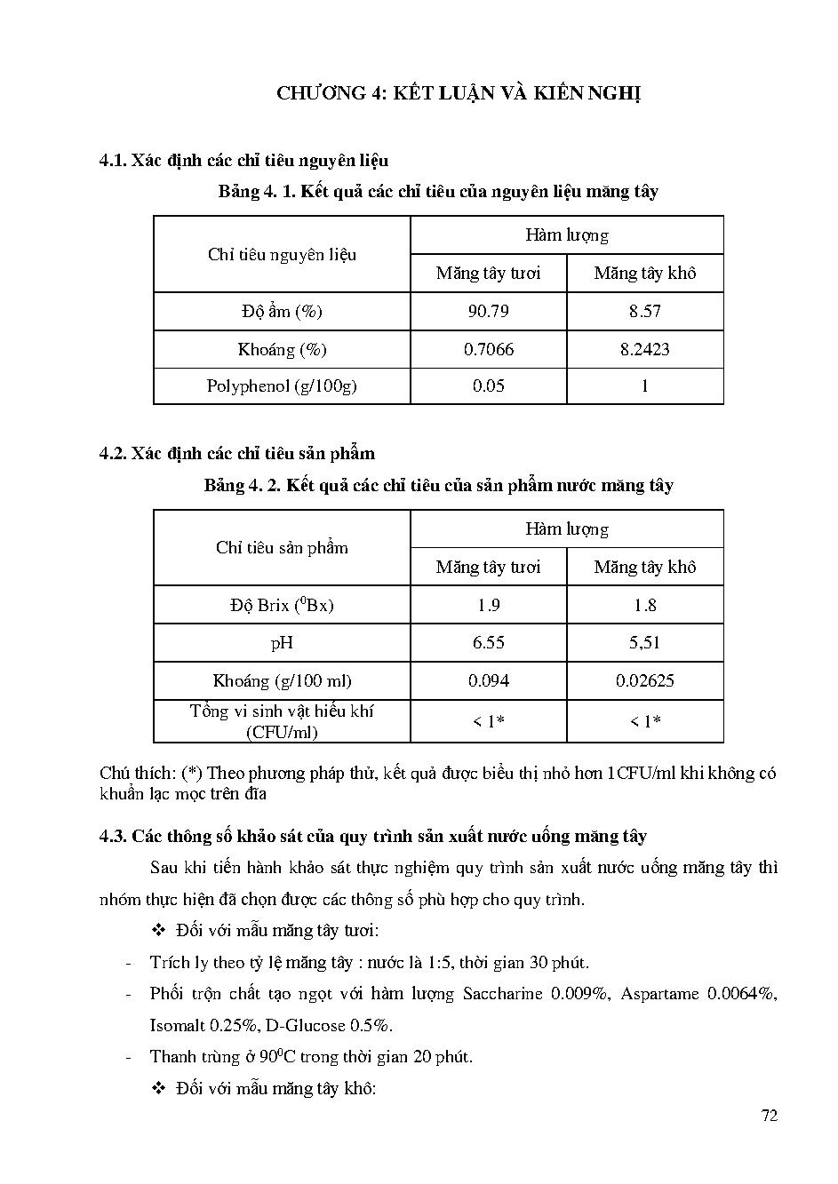 Nghiên cứu sử dụng phụ phẩm măng tây để chế biến nước măng tây đóng chai và bột măng tây hòa tan: Báo cáo tổng kết đề tài nghiên cứu khoa học cấp Trường