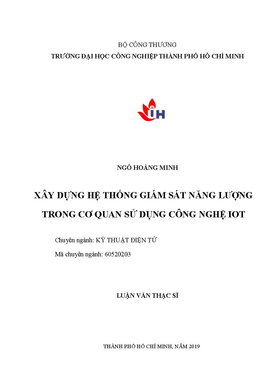 Xây dựng hệ thống giám sát năng lượng trong cơ quan sử dụng công nghệ Iot: Luận văn Thạc sĩ - Chuyên ngành: Kỹ thuật Điện tử