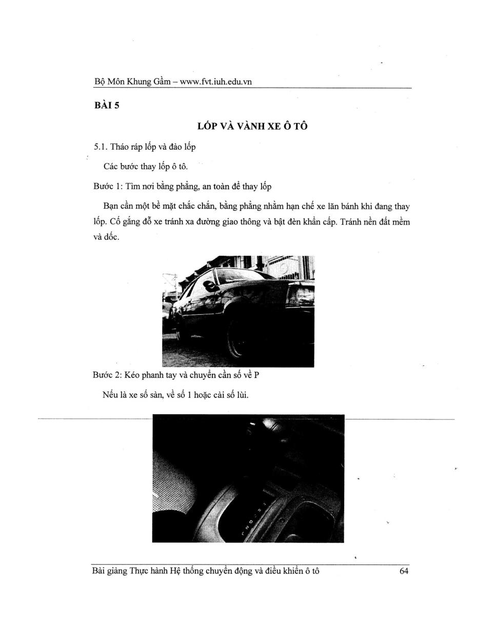 Hệ thống chuyển động và điều khiển ô tô: Bài giảng thực hành dùng cho sinh viên ngành Công nghệ kỹ thuật ô tô