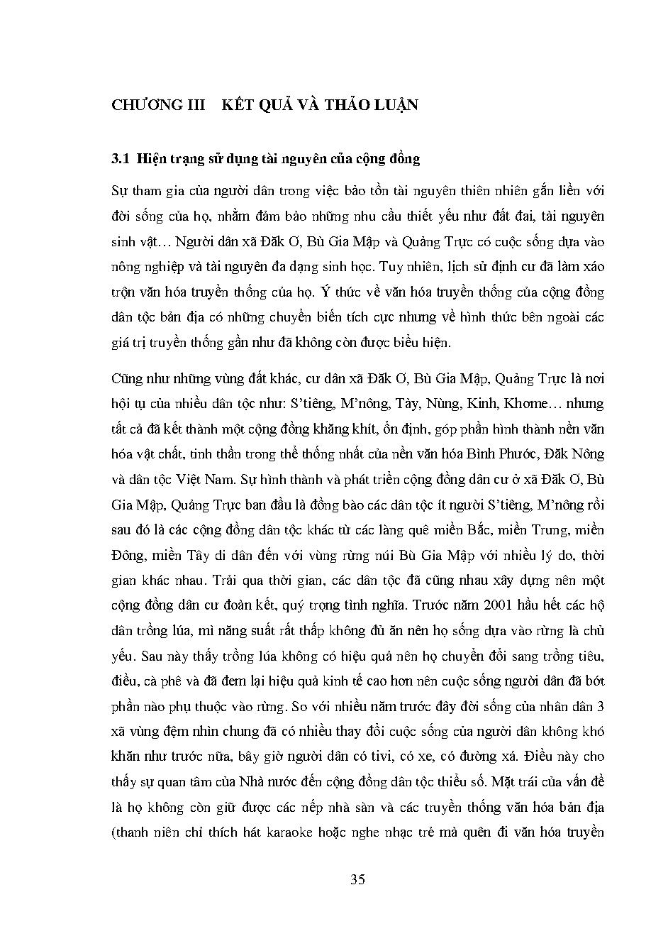 Đánh giá vai trò của cộng đồng dân cư vùng đệm trong công tác quản lý và bảo tồn đa dạng sinh học tại Vườn quốc gia Bù Gia Mập: Luận văn Thạc sĩ - Chuyên ngành: Quản lý Tài nguyên và Môi trường