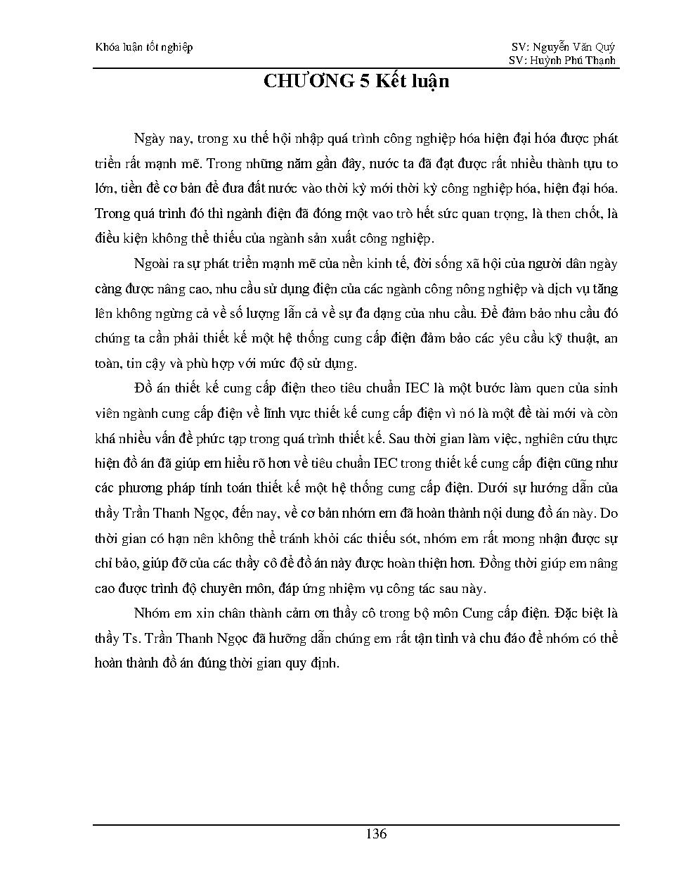 Thiết kế cung cấp điện theo tiêu chuẩn IEC :Khóa luận tốt nghiệp Khoa Công nghệ Điện