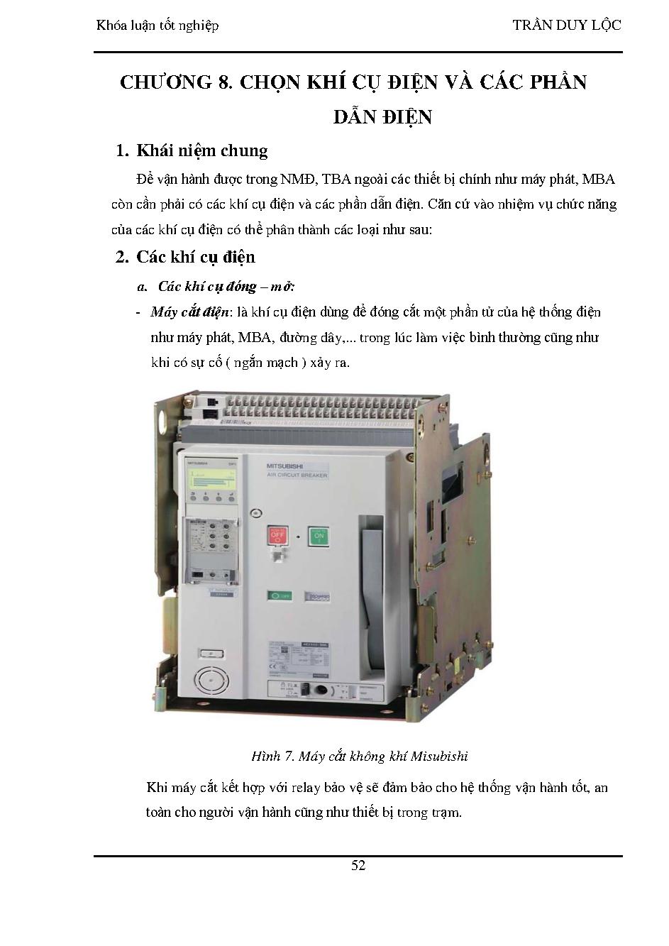 Thiết kế trạm biến áp 110KV Bình Chánh :Khóa luận tốt nghiệp Khoa Công nghệ Điện