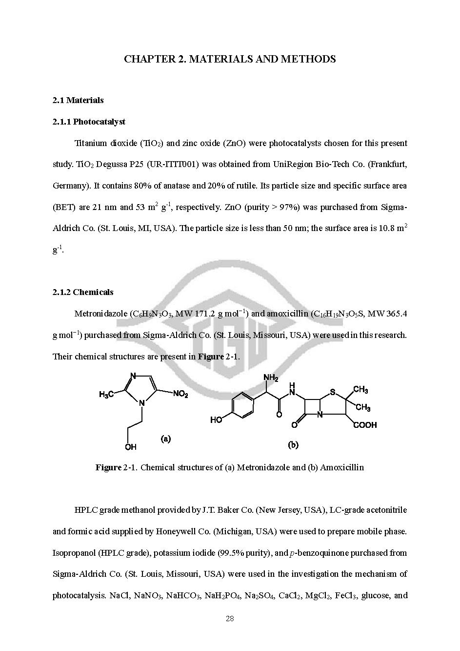 photocatalytic mechanisms and pathways of metronidazole antibiotic in aqueous solutions over modified metal oxide catalysts: Doctoral thesics - Major: Chemical and Material Engineering#Nghiên cứu cơ chế phân hủy của chất kháng sinh metronidazole bằng các xúc tác oxit kim loại