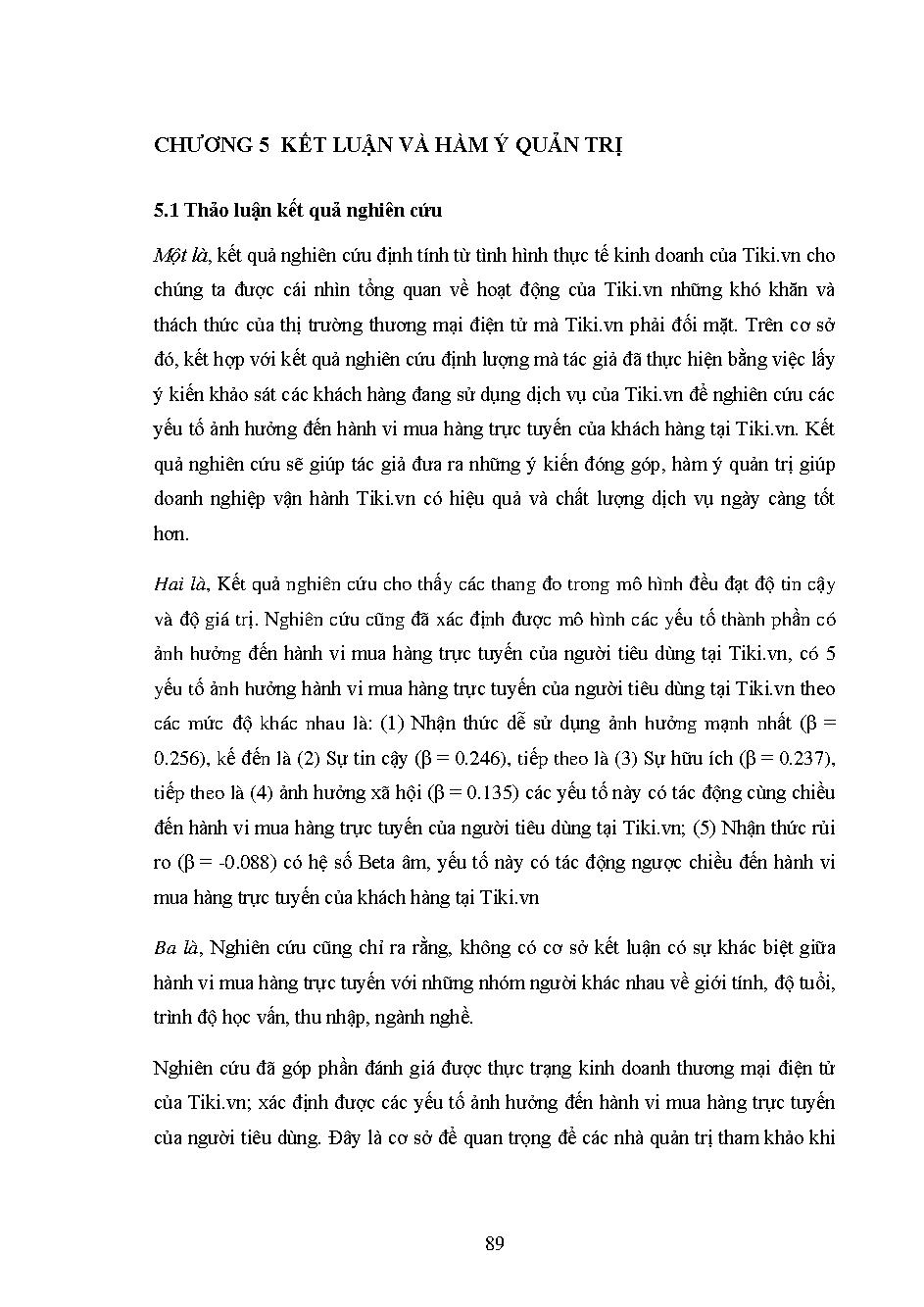 Các yếu tố tác động đến hành vi mua hàng trực tuyến của khách hàng tại TIKI.VN: Luận văn Thạc sĩ - Chuyên ngành: Quản trị Kinh doanh