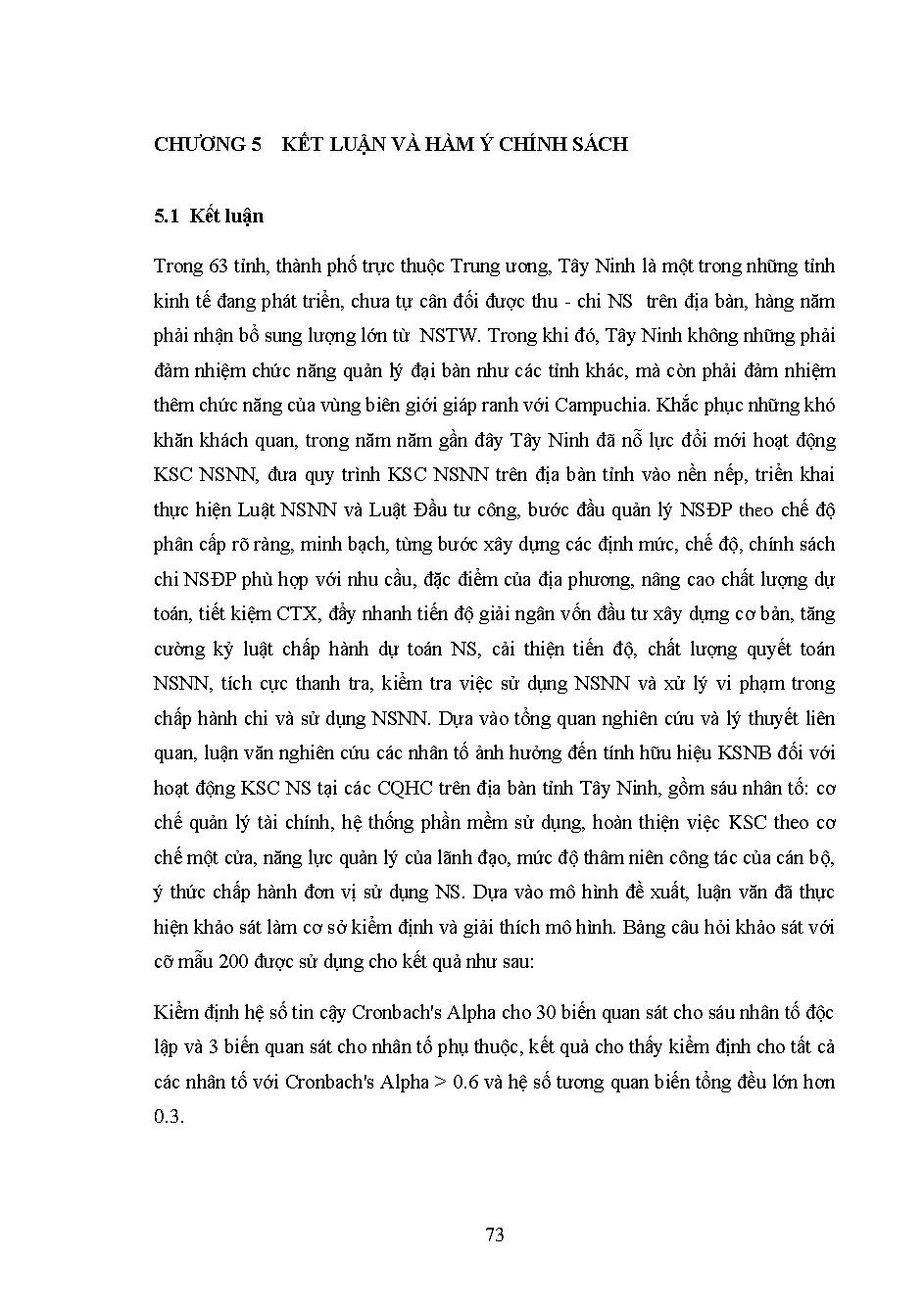 Các nhân tố ảnh hưởng đến tính hữu hiệu của kiểm soát nội bộ đối với hoạt động kiểm soát chi ngân sách tại cơ quan hành chính trên địa bàn tỉnh Tây Ninh: Luận văn Thạc sĩ - Chuyên ngành: Kế toán