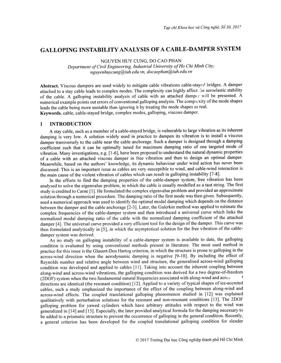 Galloping instability analysis of a cable-damper system