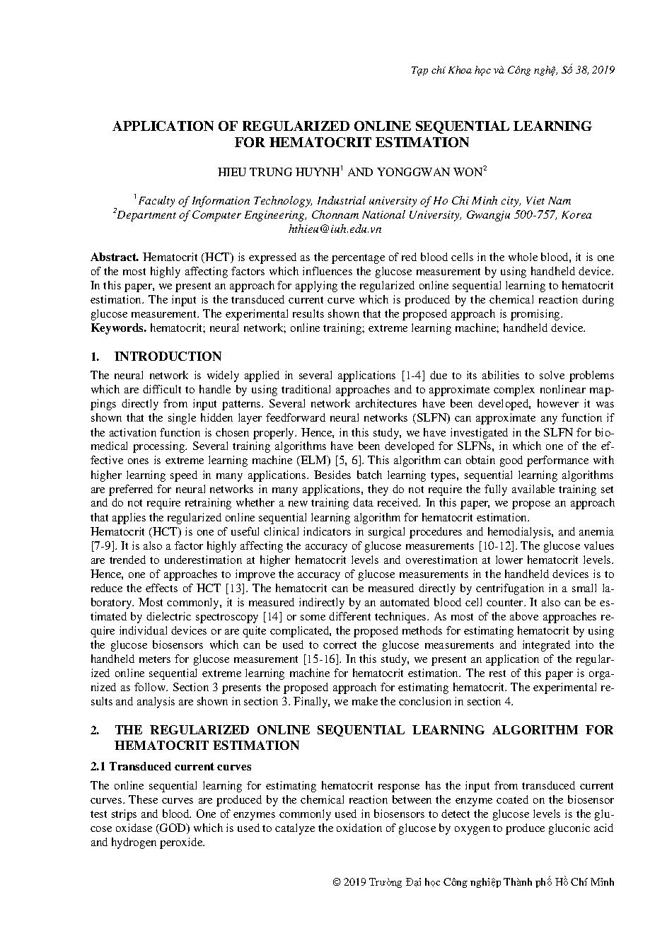 Application of regularized online sequential learning for hematocrit estimation