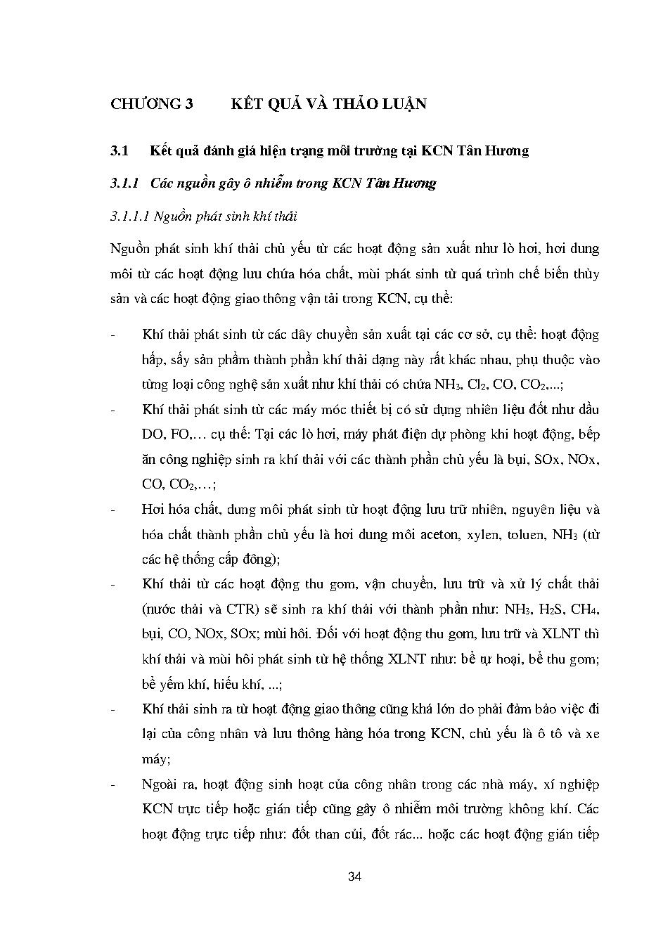 Đánh giá hiện trạng môi trường và đề xuất giải pháp kiểm soát ô nhiễm môi trường khu công nghiệp Tân Hương, tỉnh Tiền Giang: Luận văn Thạc sĩ - Chuyên ngành: Quản lý Tài nguyên và Môi trường