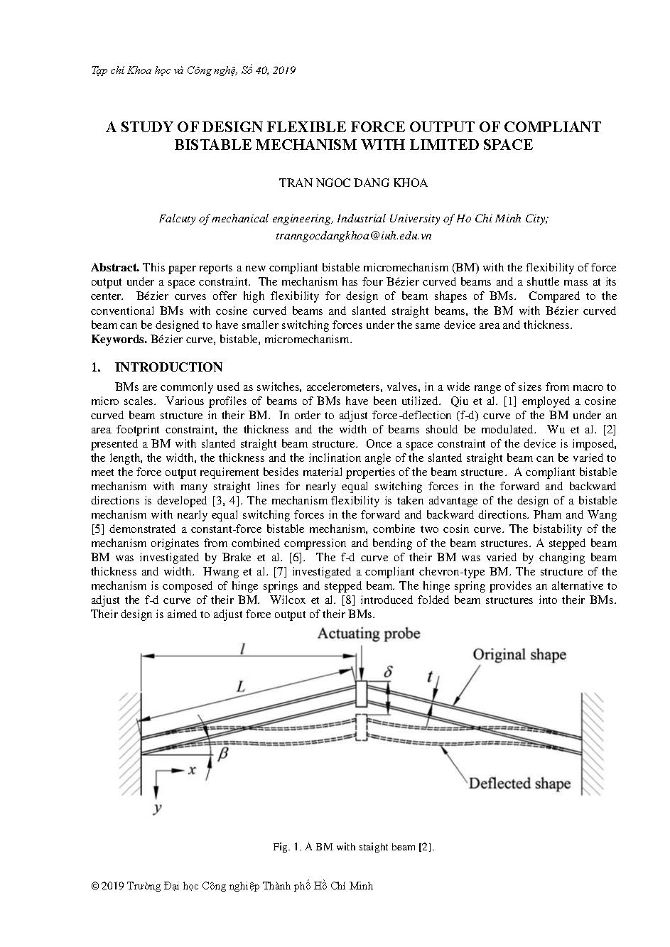 A study of design flexible force output of compliant bistable mechanism with limited space