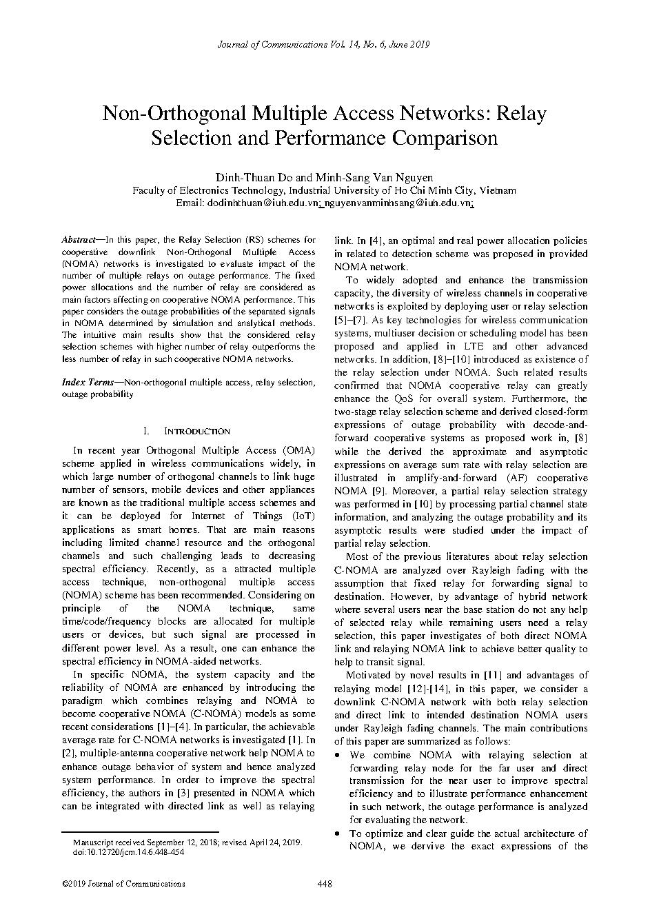 Non-Orthogonal Multiple Access Networks: Relay Selection and Performance Comparison