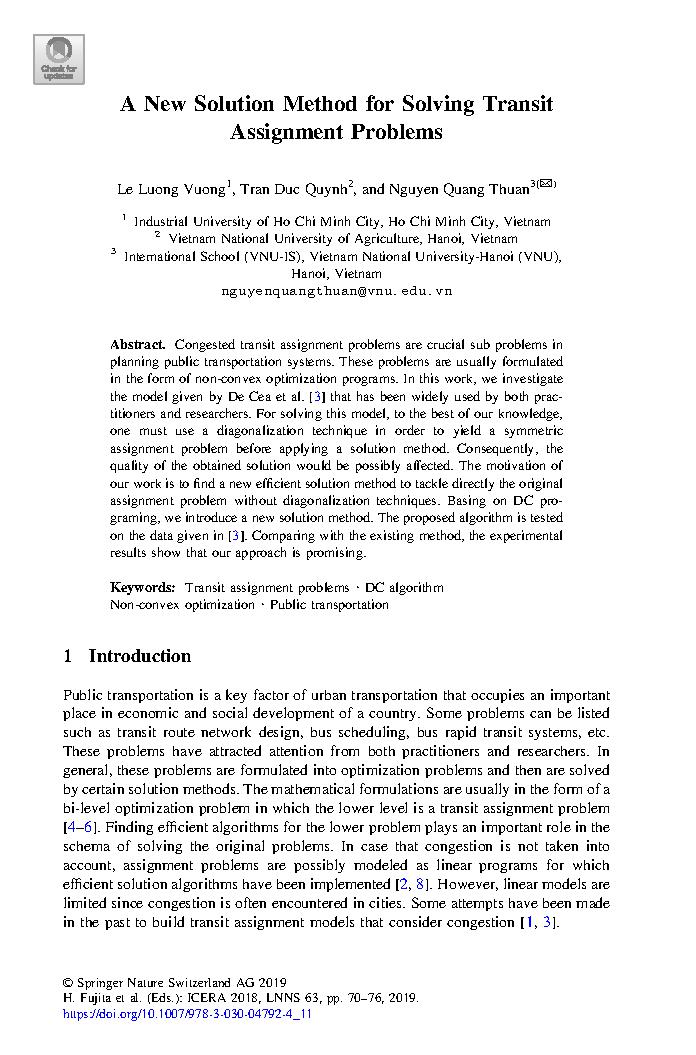 A New Solution Method for Solving Transit Assignment Problems