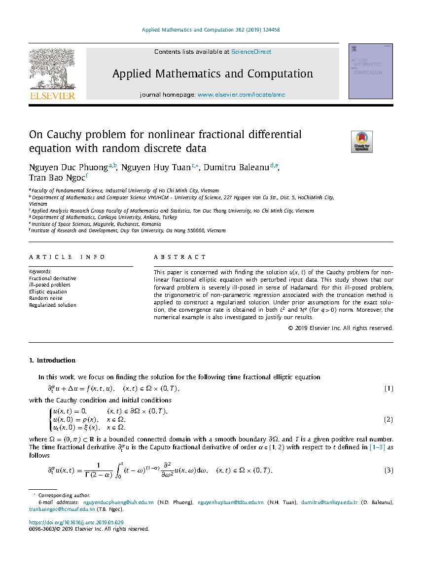 On Cauchy problem for nonlinear fractional differential equation with random discrete data