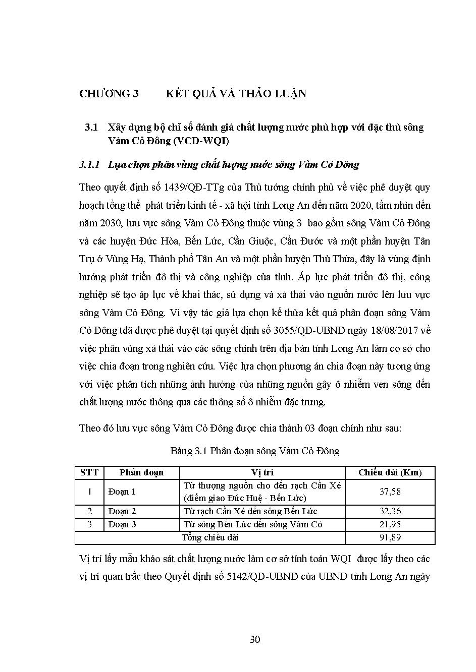 Nghiên cứu xây dựng bộ chỉ số chất lượng nước mặt (wqi) phục vụ đánh giá, phân loại chất lượng nước phù hợp với đặc thù sông Vàm Cỏ Đông, tỉnh Long An: Luận văn Thạc sĩ - Chuyên ngành: Quản lý Tài nguyên và Môi trường