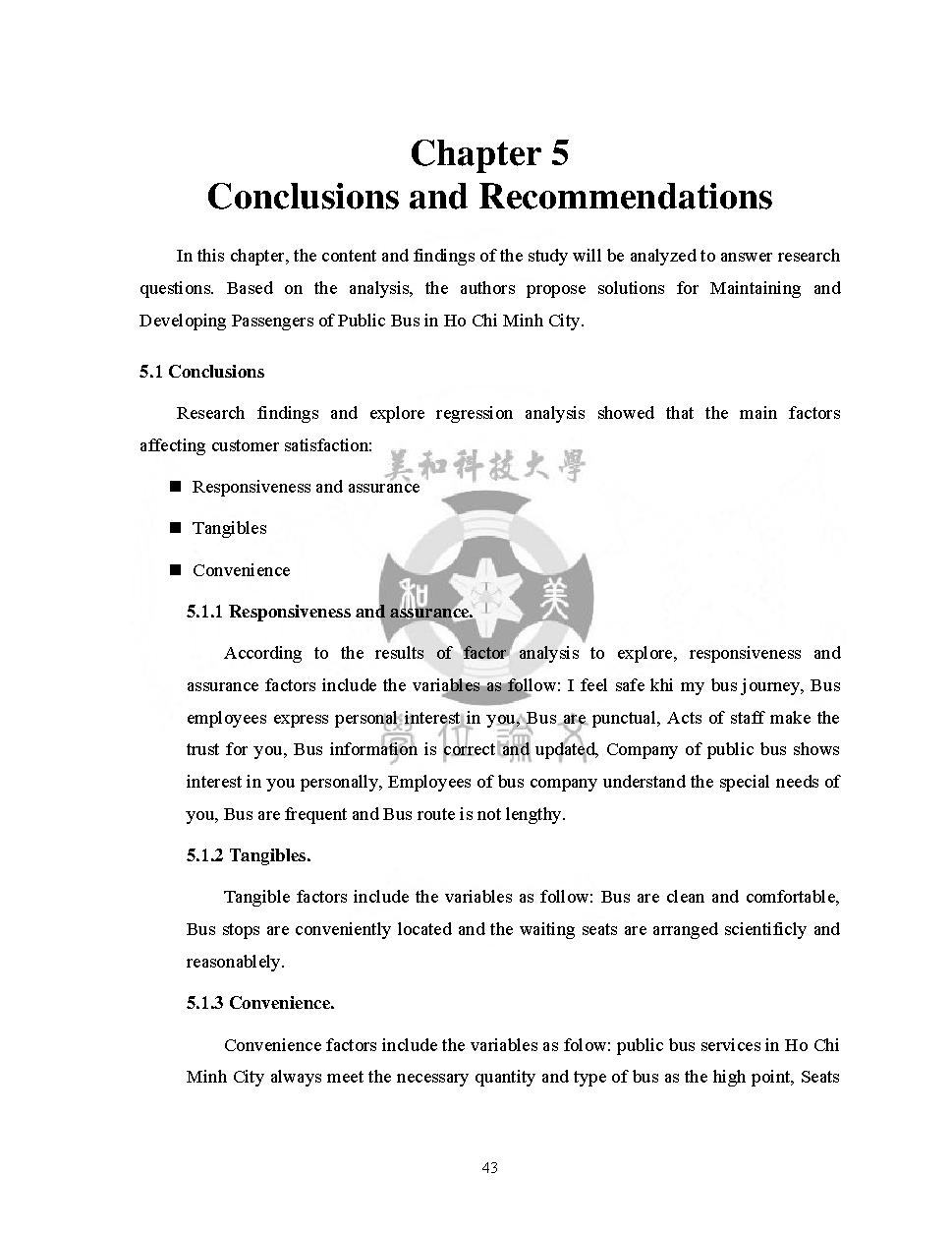 Solutions for Developing and Maintaining Public Bus Passengers in Ho Chi Minh City : Masters thesis of Business Administration