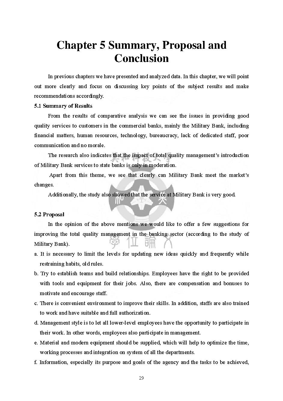 Total Quality Management in the Banking Industry - A Case Study of Joint Stock Commercial Bank of Viet Nam: Masters thesis of Business Administration