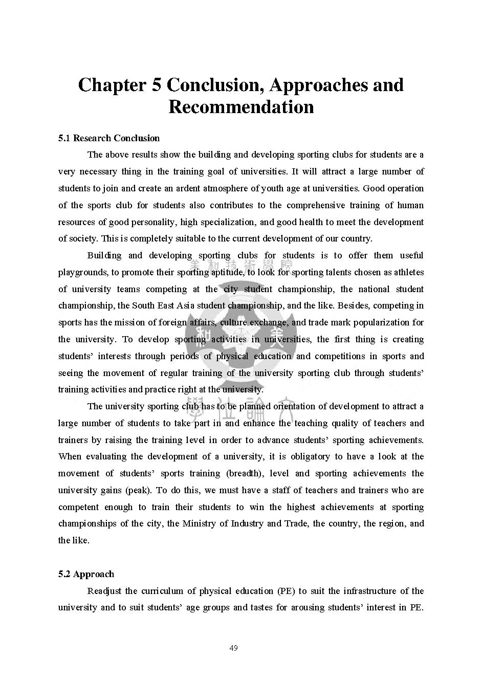 A Study on Possibility of Establishment and Development of Sport Club for Students of Hochiminh City University of Industry: Masters thesis of Business Administration