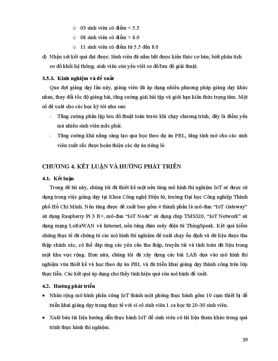 Nghiên cứu xây dựng mô hình thực hành IoT đáp ứng công nghiệp 4.0 áp dụng giàng dạy sinh viên hệ Đại học: Báo cáo tổng kết đề tài nghiên cứu khoa học cấp Trường
