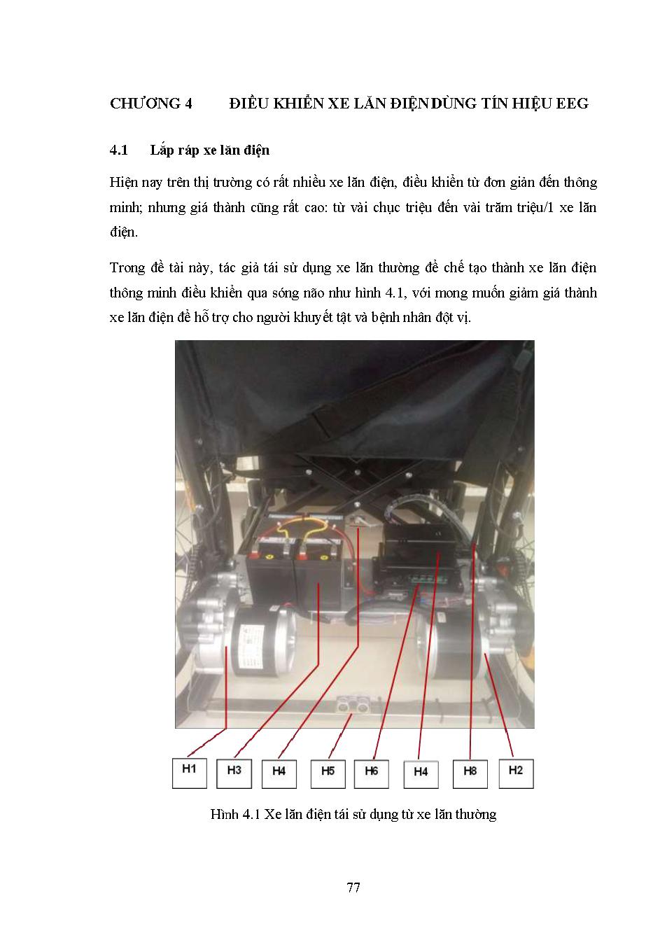 Điều khiển xe lăn điện thông minh qua sóng não: Luận văn Thạc sĩ - Chuyên ngành: Kỹ thuật Điện tử