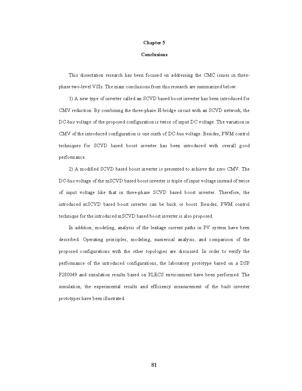 Three-Phase SCVD Based Boost Inverter with Low Common Mode Voltage for Transformerless Photovoltaic Grid-Connected System: Doctor of Philosophy - Major: Electrical Engineering#Bộ nghịch lưu tăng áp chuyển tụ với điện áp common mode thấp cho hệ thống nối lưới năng lượng mặt trời không dùng máy biến áp.