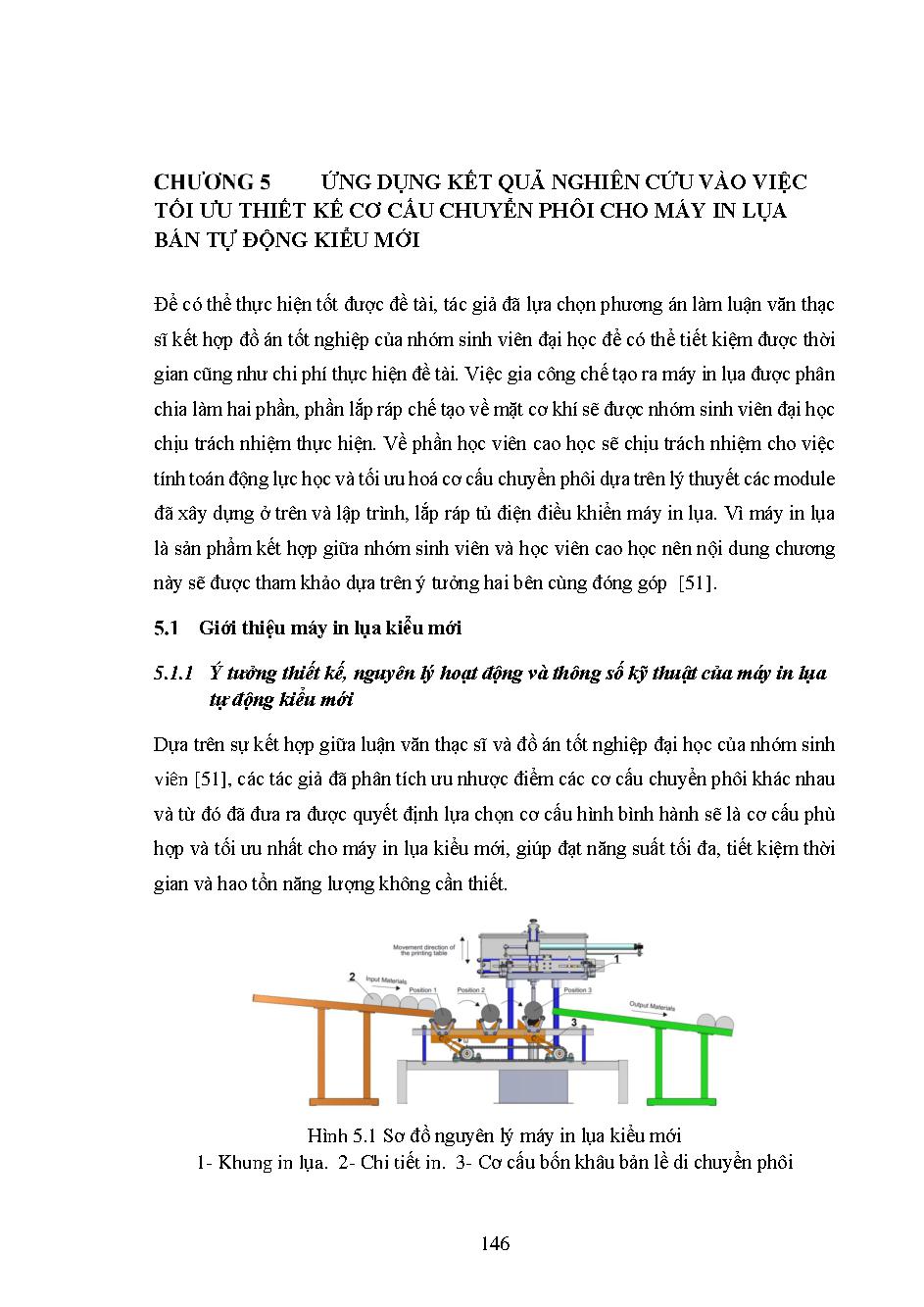 Xây dựng các module tính toán động lực học để tối ưu thiết kế các cơ cấu phẳng và ứng dụng cho máy in lụa kiểu mới :Luận văn Thạc sĩ - Chuyên ngành: Kỹ thuật Cơ khí