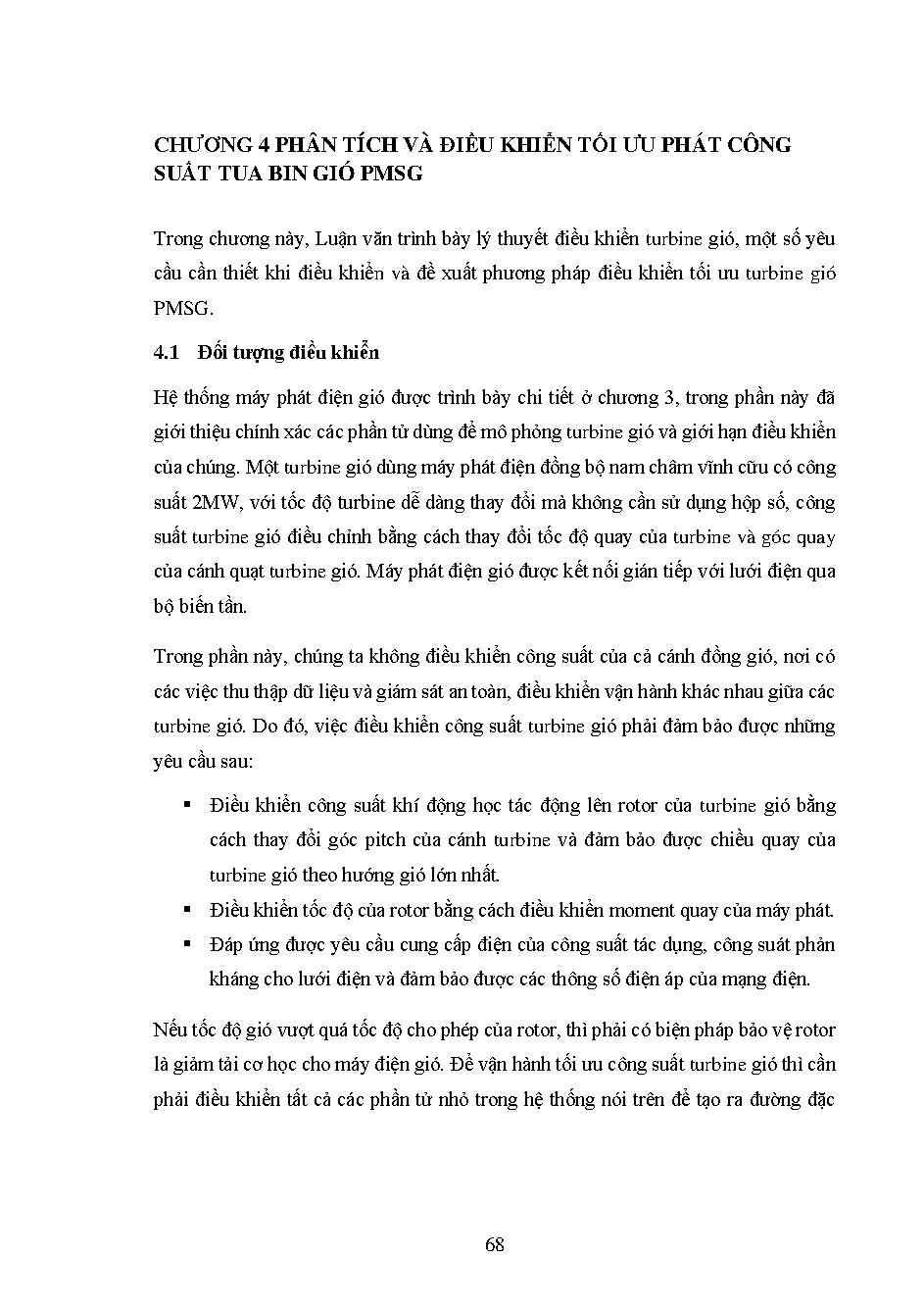 Nghiên cứu giải pháp điều khiển góc nghiêng cánh quạt tua bin gió PMSG: Luận văn thạc sĩ - Chuyên ngành: Kỹ thuật Điện