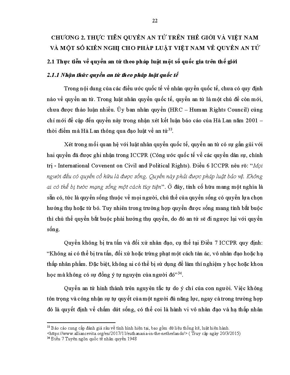 Quyền an tử theo pháp luật Việt Nam và Quốc tế - những vấn đề lý luận và thực tiễn :Đồ án tốt nghiệp Đại học Khoa Luật