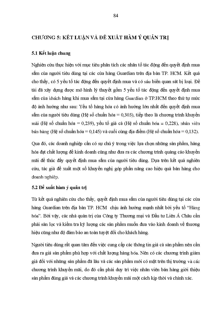Các yếu tố tác động đến quyết định mua sắm của người tiêu dùng tại cửa hàng Guardian trên địa bàn TP. HCM :khóa luận tốt nghiệp Khoa Quản trị kinh doanh – Chuyên ngành: Marketing