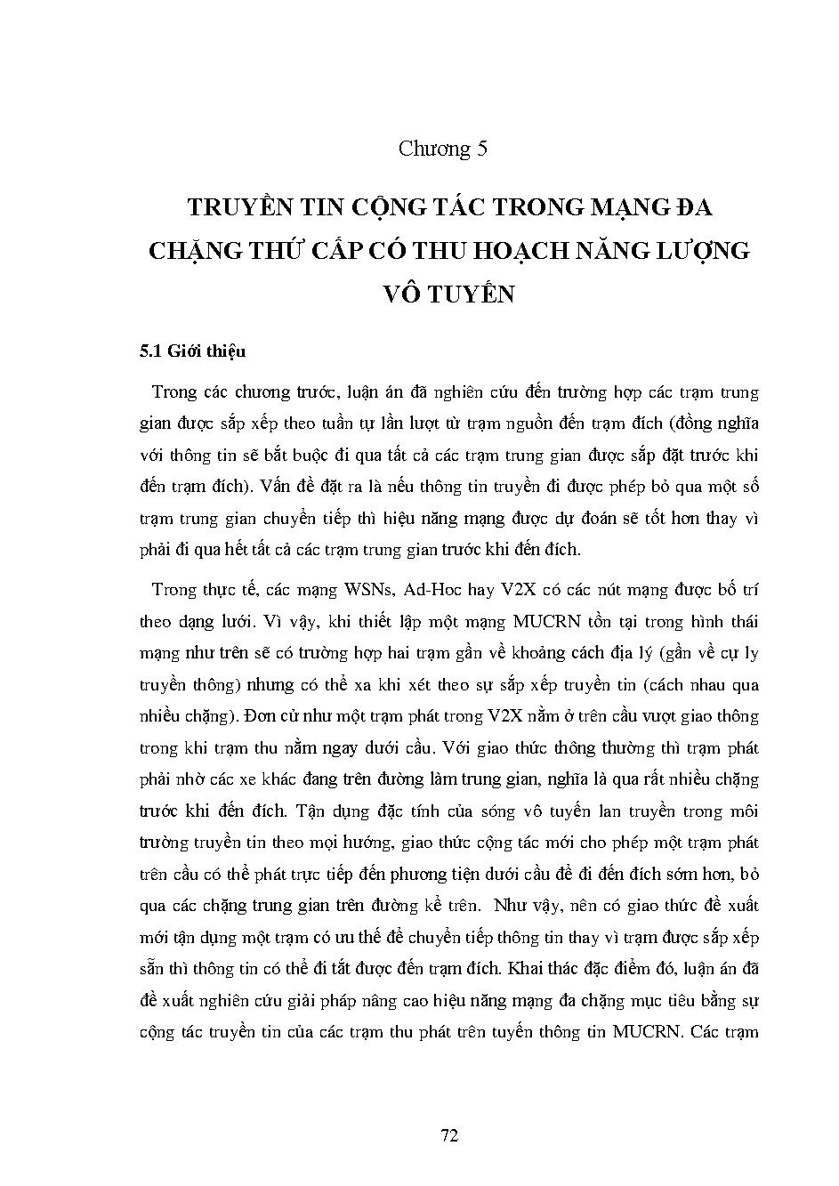 Nghiên cứu hiệu năng mạng truyền thông vô tuyến đa chặng trong điều kiện công suất phát hạn chế: Luận án tiến sĩ kỹ thuật - Chuyên ngành: Kỹ thuật Điện tử