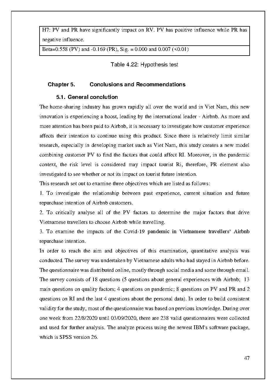 Factors Affect Vietnamese’s Repurchase Intention to Choose Airbnb: Relationship Between Past Experience And The Impact Of Covid-19 :M.A thesis - Major: International Hospitality and Tourism Management