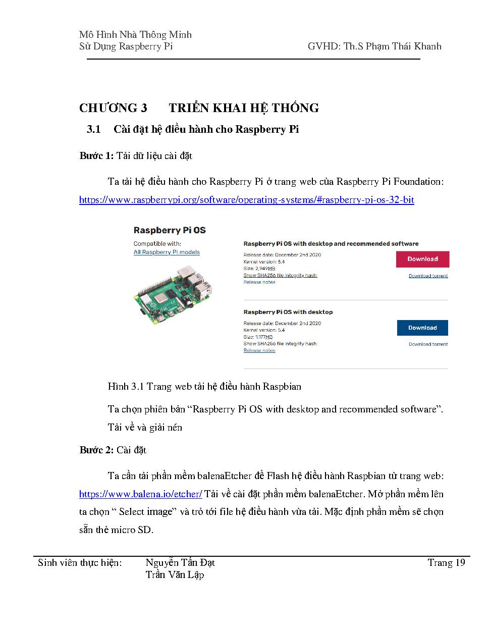 Mô hình nhà thông minh sử dụng Raspberry Pi : Khóa luận tốt nghiệp Khoa Công nghệ Thông tin