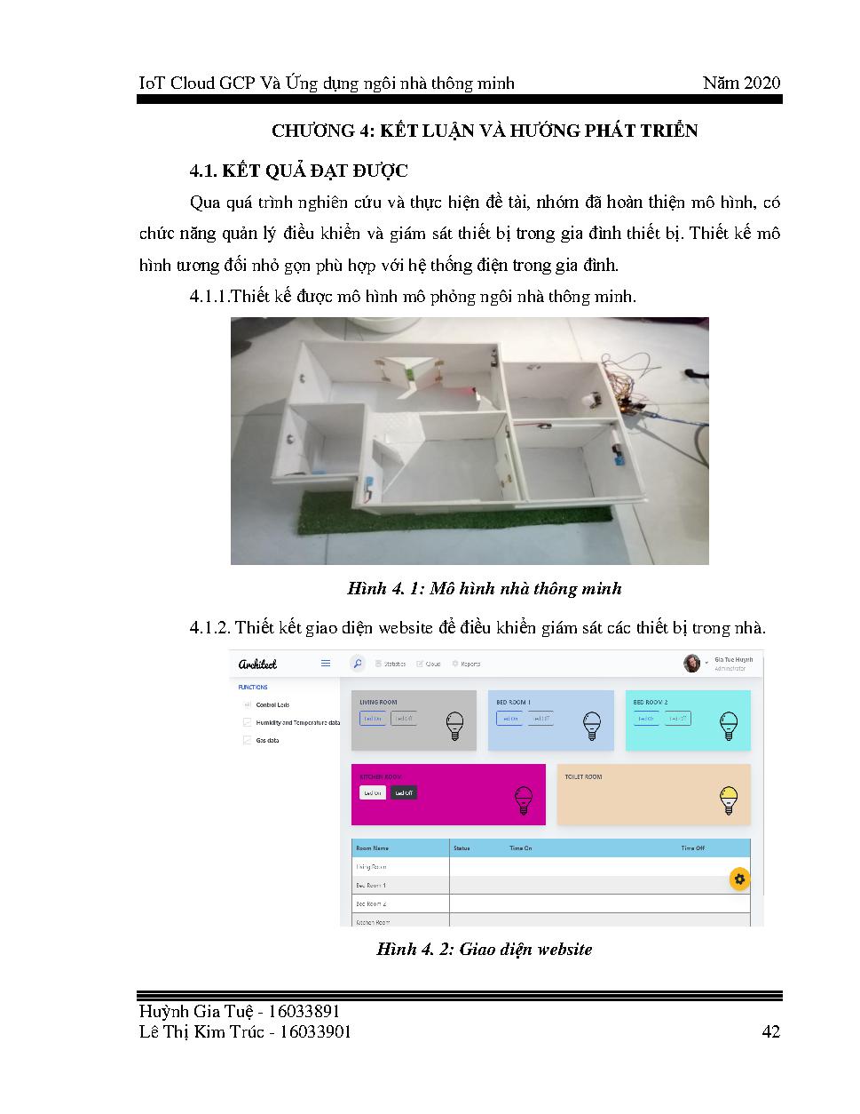IoT Cloud GCP Và Ứng dụng ngôi nhà thông minh : Khóa luận tốt nghiệp Khoa Công nghệ Thông tin