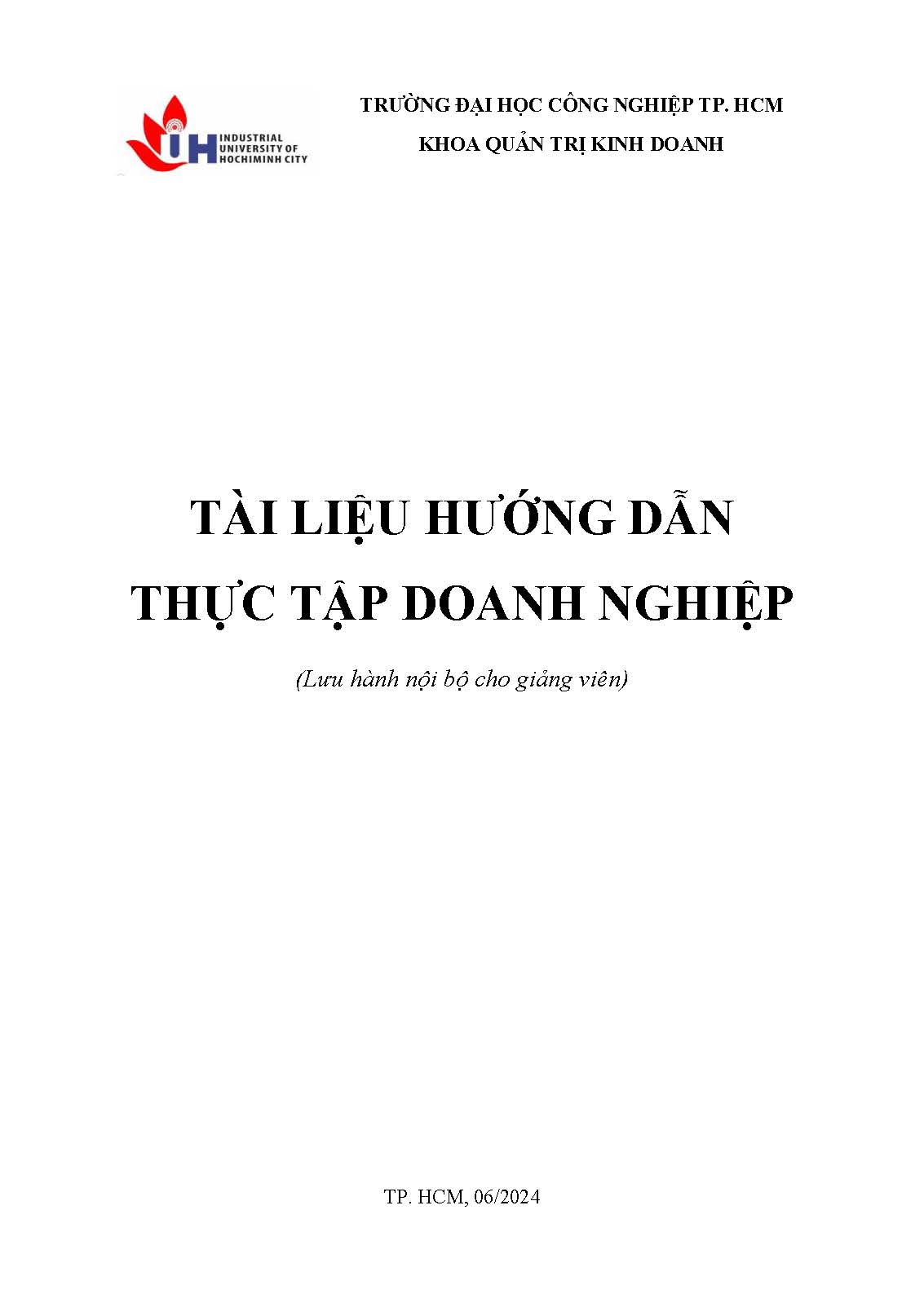 Tài liệu hướng dẫn thực tập doanh nghiệp: Lưu hành nội bộ