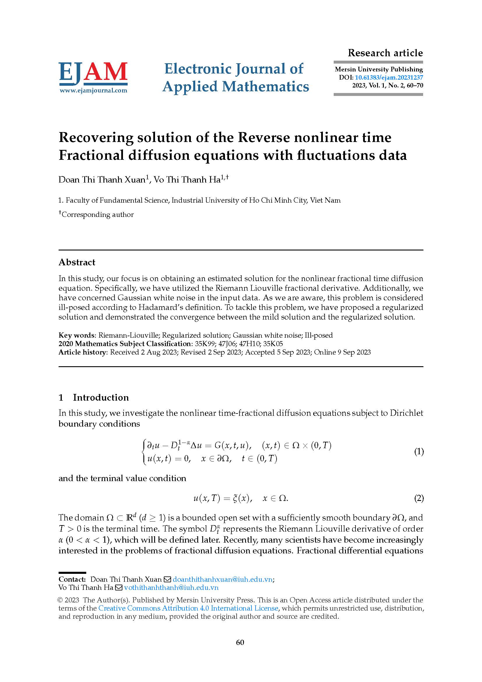 Recovering solution of the Reverse nonlinear time Fractional diffusion equations with fluctuations data