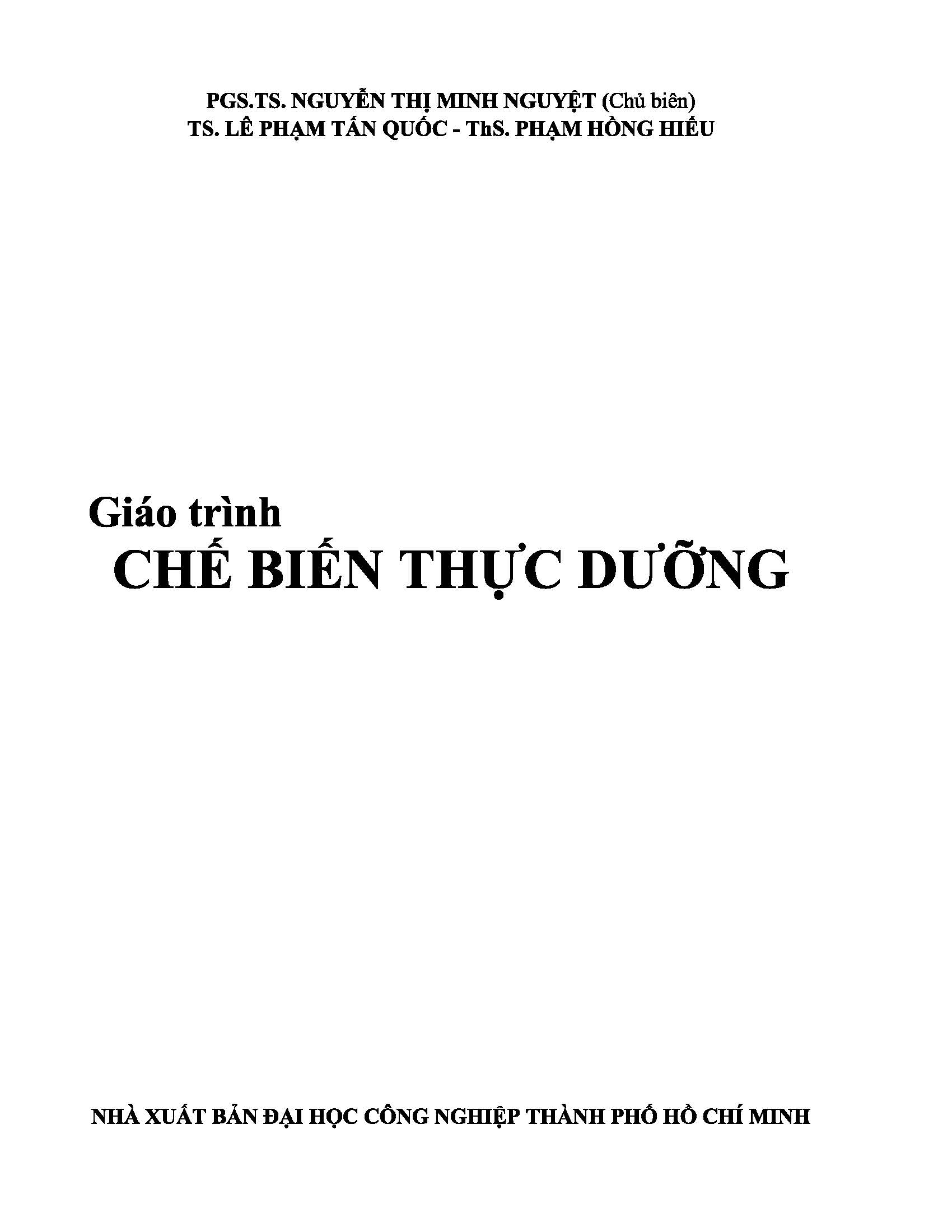 Giáo trình chế biến thực dưỡng