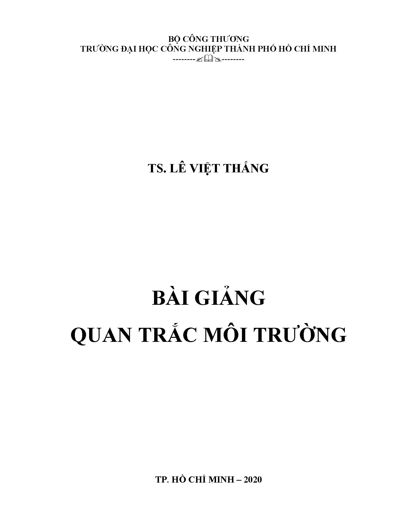 Bài giảng quan trắc môi trường