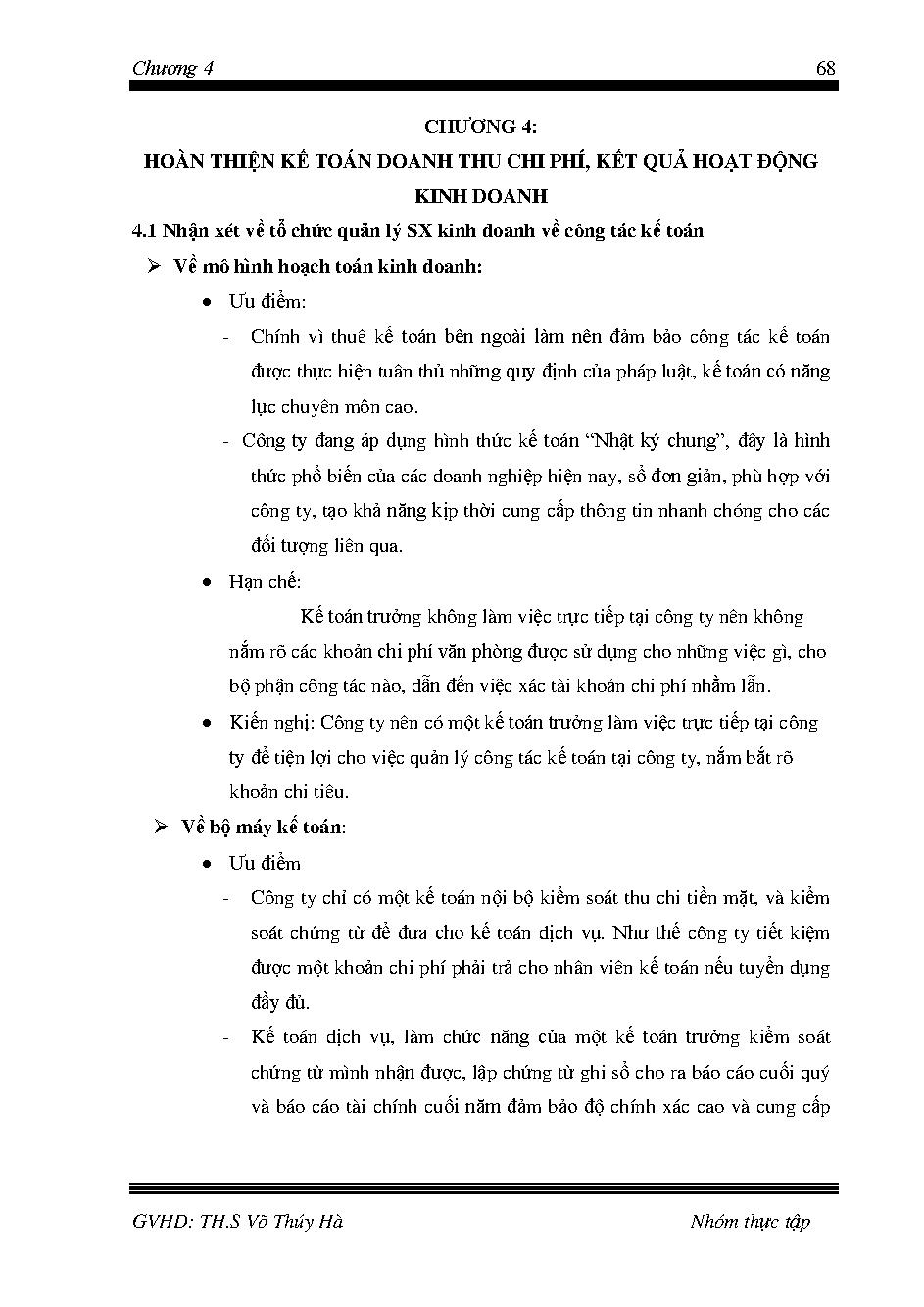 Hoàn thiện kế toán doanh thu, chi phí và xác định kết quả hoạt động kinh doanh tại Công ty TNHH TM FUGA :Khóa luận tốt nghiệp Khoa Kế toán - Kiểm toán