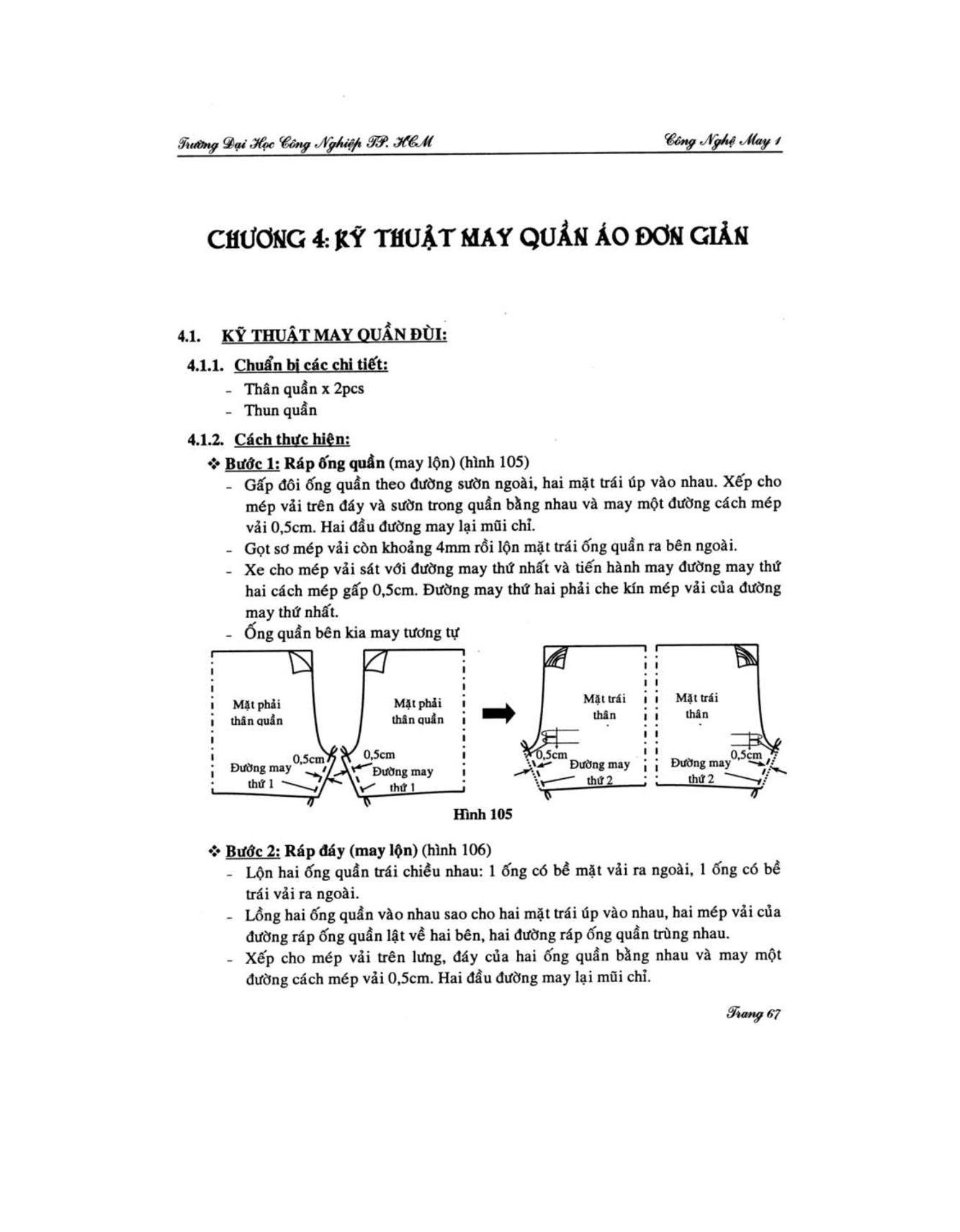 Giáo trình môn học công nghệ may 1