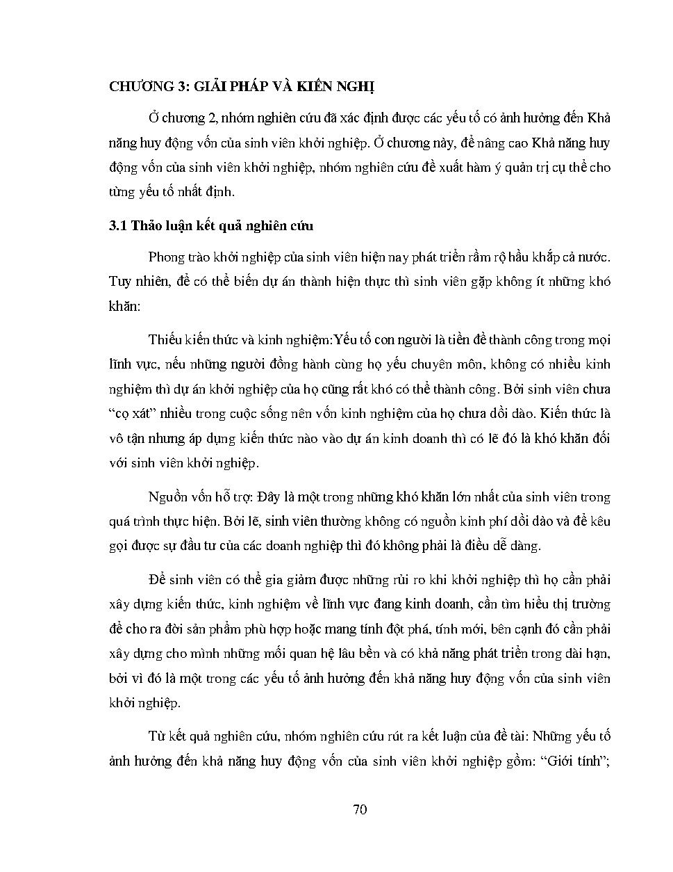 Những yếu tố ảnh hưởng đến khả năng huy động vốn của sinh viên khởi nghiệp tại Thành phố Hồ Chí Minh :khóa luận tốt nghiệp Khoa Tài chính – Ngân hàng - chuyên ngành : Tài chính Doanh nghiệp