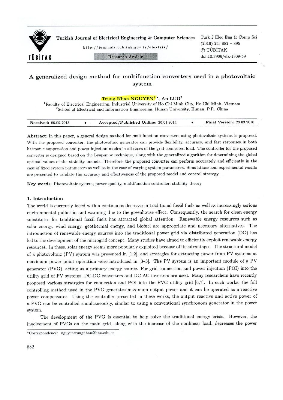 A generalized design method for multifunction converters used in a photovoltaic system